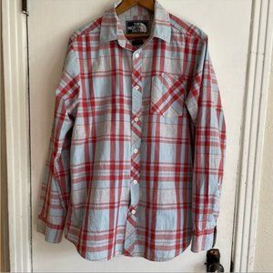 North Face plaid button up shirt size M